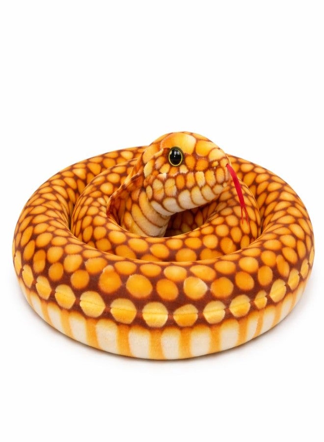 DTR Creation Realistic Snake Soft Toy (Coiled Cobra Style) | Plush Stuffed Animal Toy for Kids | Ultra Soft, Washable & Safe | Home Décor & Gift Toy (Yellow & Brown) - Image 5